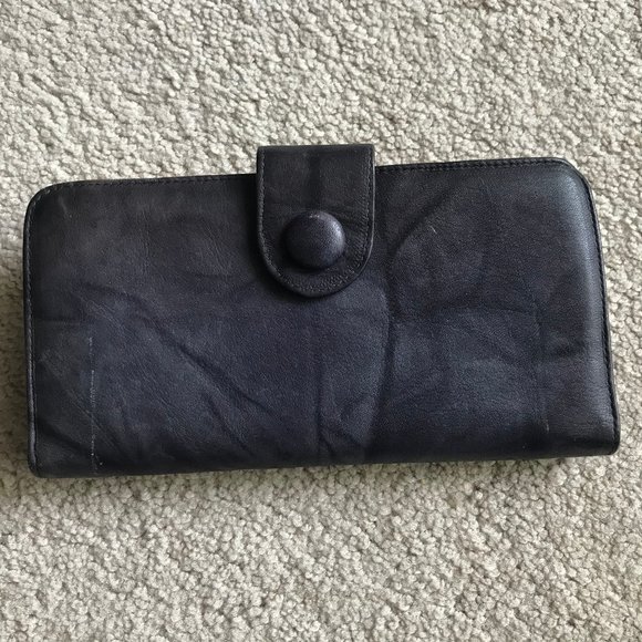 Vintage Leather Kissing Clasp Wallet - Picture 1 of 9